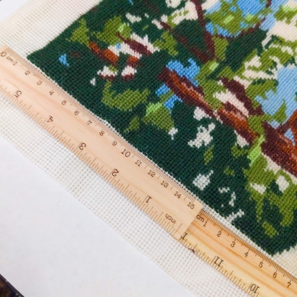Vintage 1983 Dimensions Needlepoint Kit Springtime Reflections Almost Completed - Picture 8 of 11
